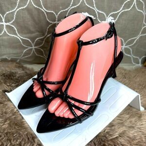 (Z) ZARA HIGH HEEL SANDALS WITH PATENT LEATHER STRAP- SIZES 38/7.5US- 41/10US